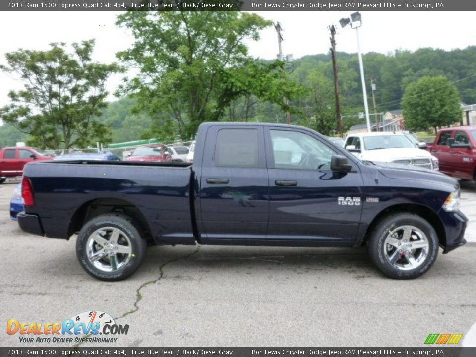 2013 Ram 1500 Express Quad Cab 4x4 True Blue Pearl / Black/Diesel Gray Photo #6