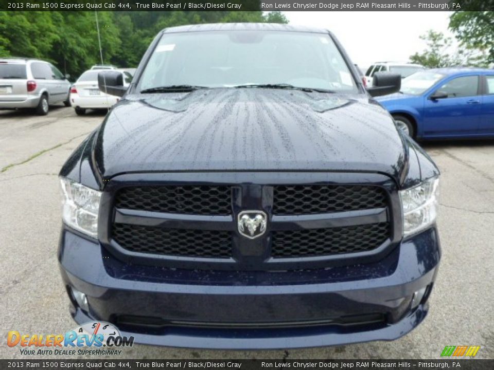 2013 Ram 1500 Express Quad Cab 4x4 True Blue Pearl / Black/Diesel Gray Photo #10