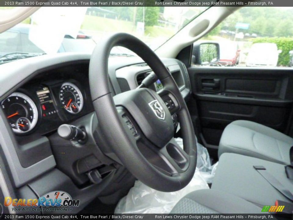 2013 Ram 1500 Express Quad Cab 4x4 True Blue Pearl / Black/Diesel Gray Photo #18