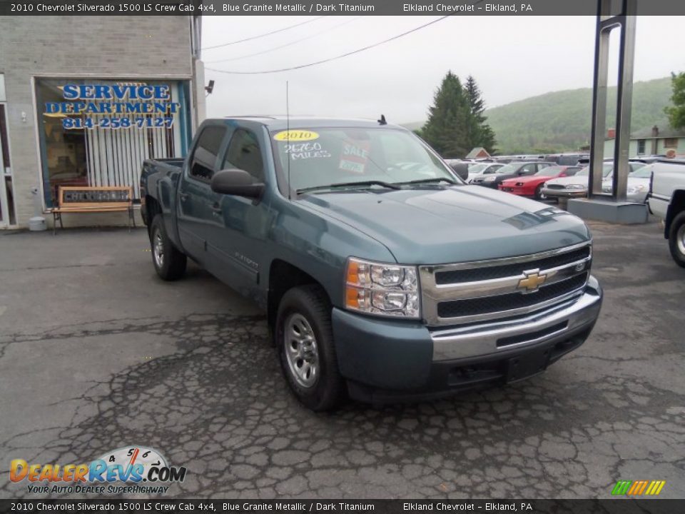 2010 Chevrolet Silverado 1500 LS Crew Cab 4x4 Blue Granite Metallic / Dark Titanium Photo #2