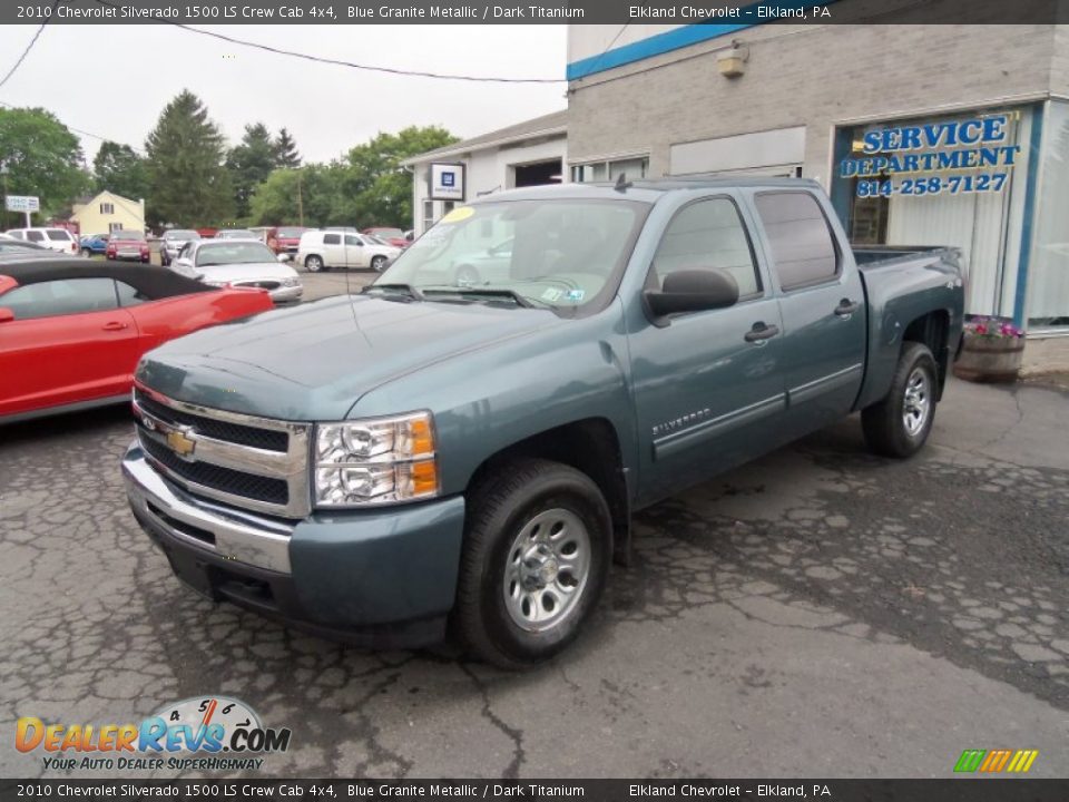 2010 Chevrolet Silverado 1500 LS Crew Cab 4x4 Blue Granite Metallic / Dark Titanium Photo #4