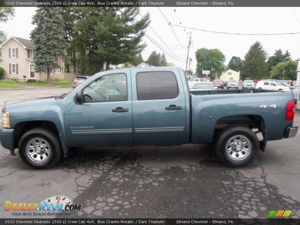 2010 Chevrolet Silverado 1500 LS Crew Cab 4x4 Blue Granite Metallic / Dark Titanium Photo #5