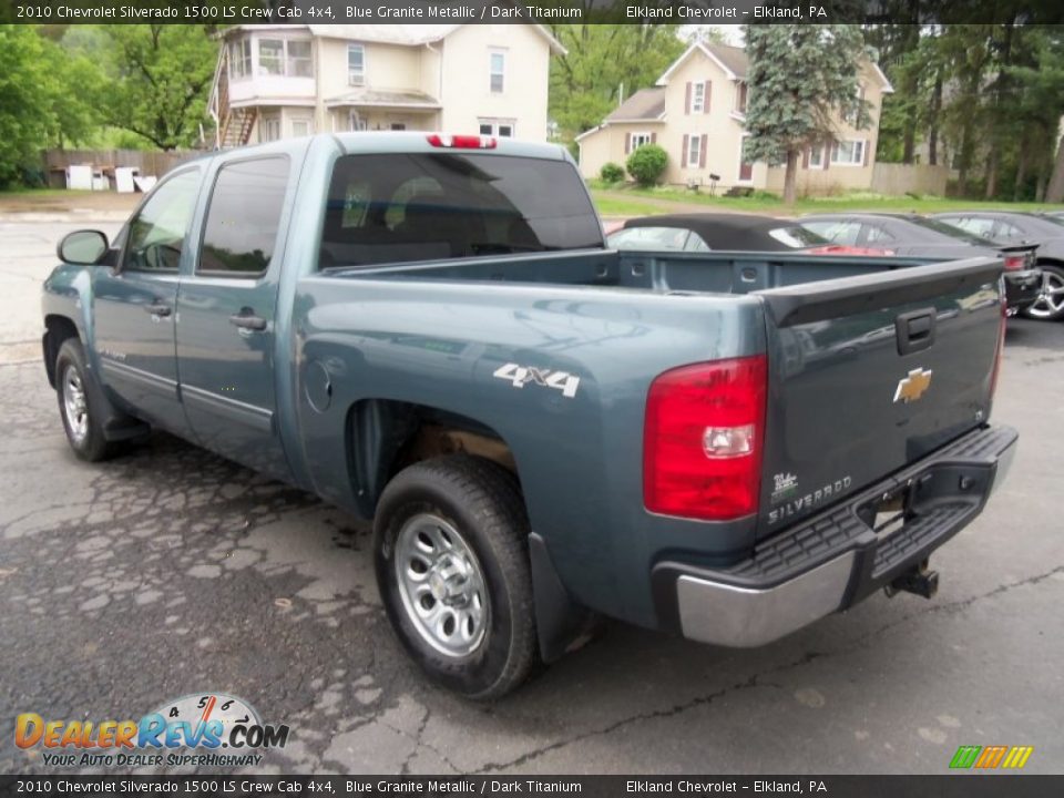 2010 Chevrolet Silverado 1500 LS Crew Cab 4x4 Blue Granite Metallic / Dark Titanium Photo #6
