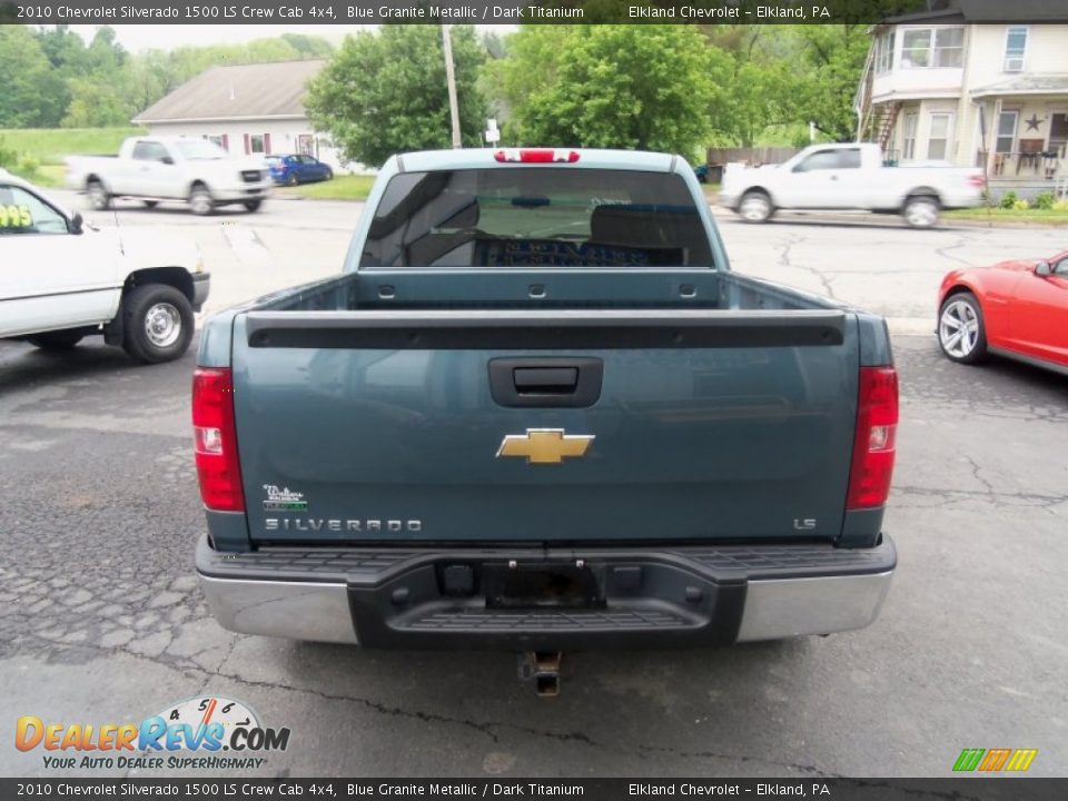 2010 Chevrolet Silverado 1500 LS Crew Cab 4x4 Blue Granite Metallic / Dark Titanium Photo #7