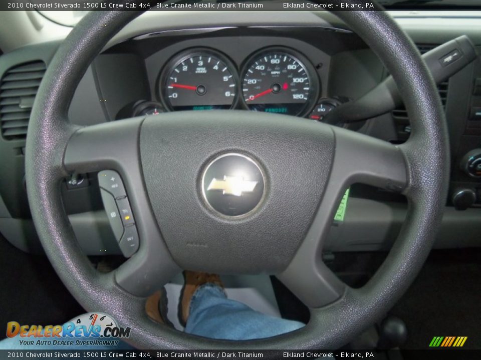 2010 Chevrolet Silverado 1500 LS Crew Cab 4x4 Blue Granite Metallic / Dark Titanium Photo #32