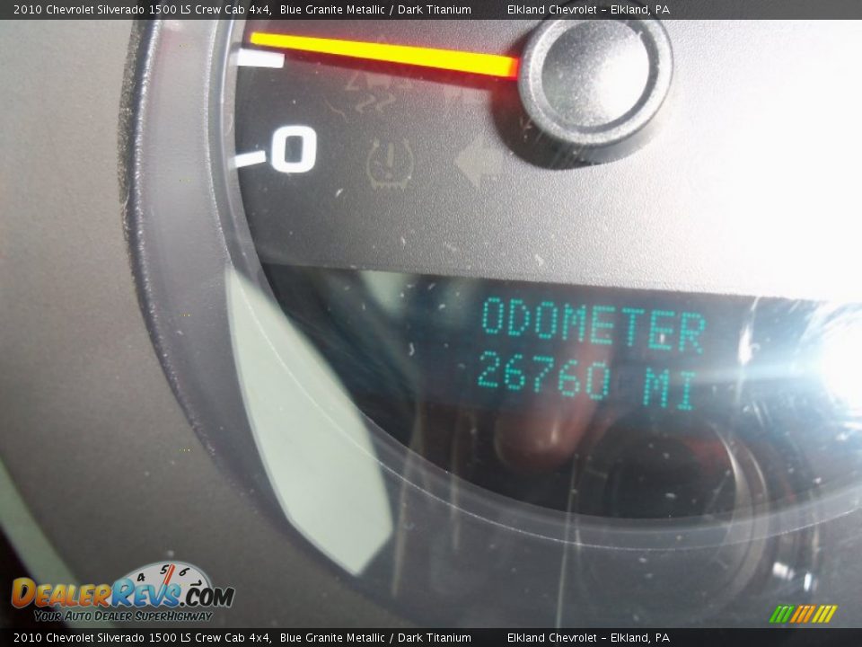 2010 Chevrolet Silverado 1500 LS Crew Cab 4x4 Blue Granite Metallic / Dark Titanium Photo #36