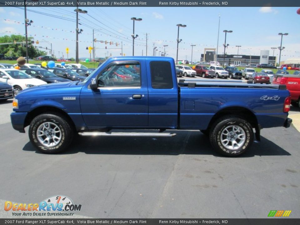 2007 Ford Ranger XLT SuperCab 4x4 Vista Blue Metallic / Medium Dark Flint Photo #4