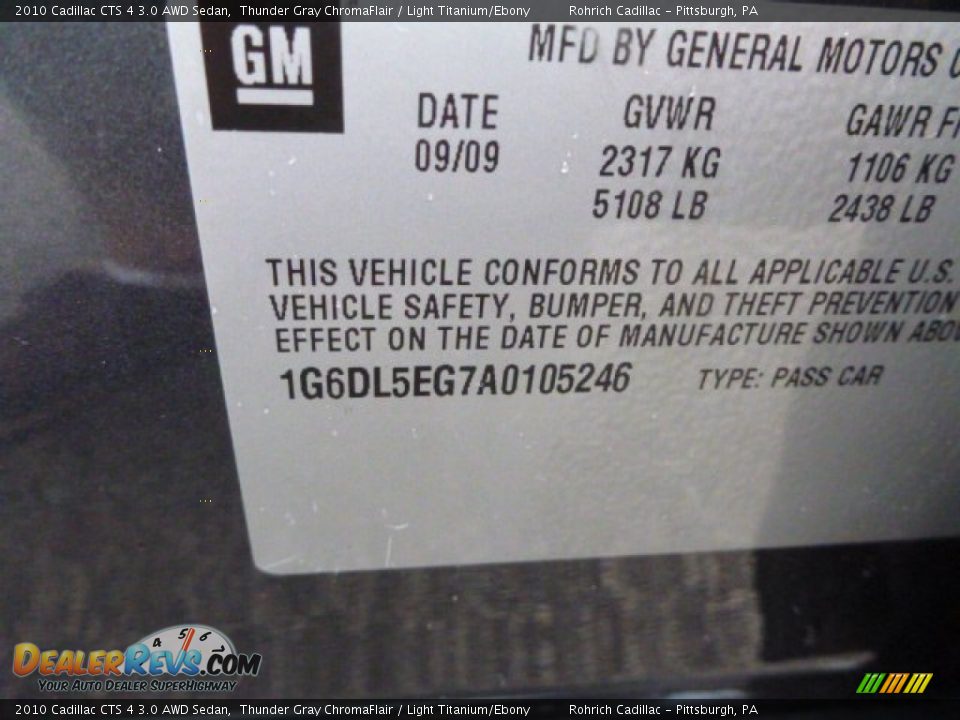 2010 Cadillac CTS 4 3.0 AWD Sedan Thunder Gray ChromaFlair / Light Titanium/Ebony Photo #20