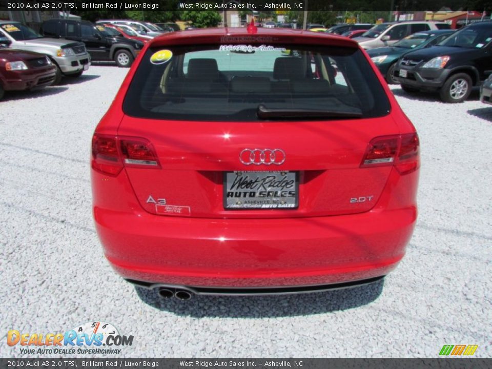 2010 Audi A3 2.0 TFSI Brilliant Red / Luxor Beige Photo #6