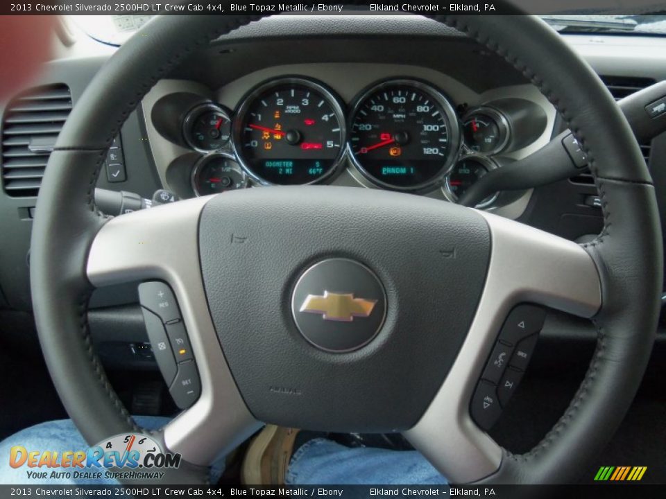 2013 Chevrolet Silverado 2500HD LT Crew Cab 4x4 Blue Topaz Metallic / Ebony Photo #32