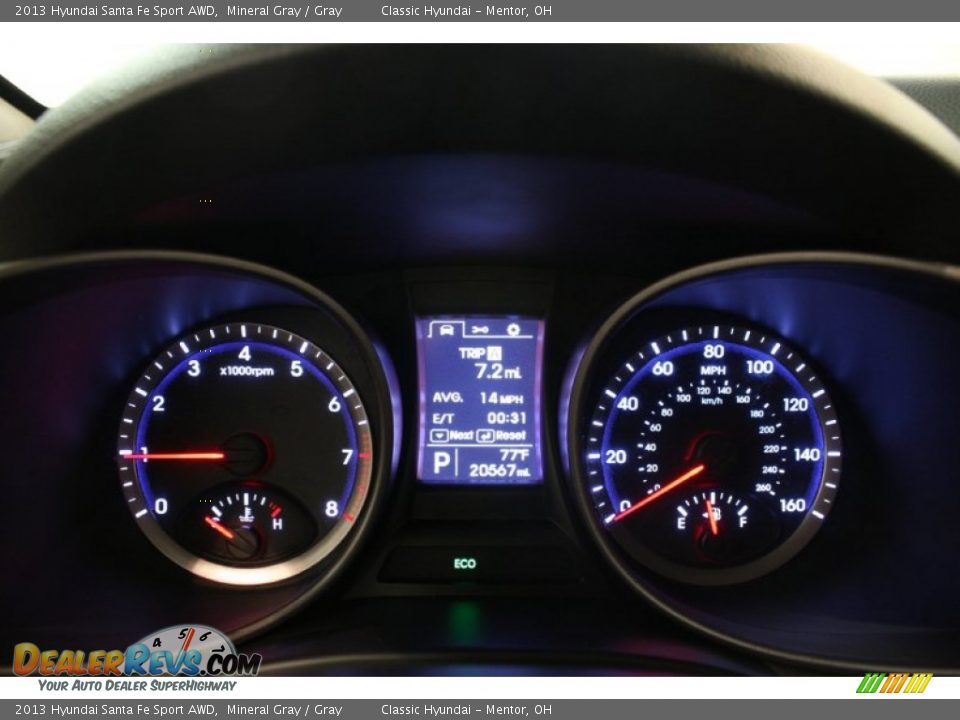 2013 Hyundai Santa Fe Sport AWD Gauges Photo #7