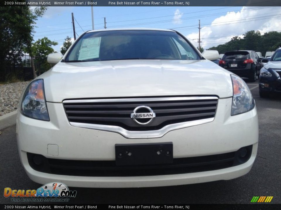2009 Nissan Altima Hybrid Winter Frost Pearl / Blond Photo #2