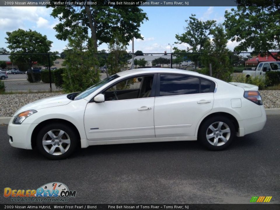 2009 Nissan Altima Hybrid Winter Frost Pearl / Blond Photo #3