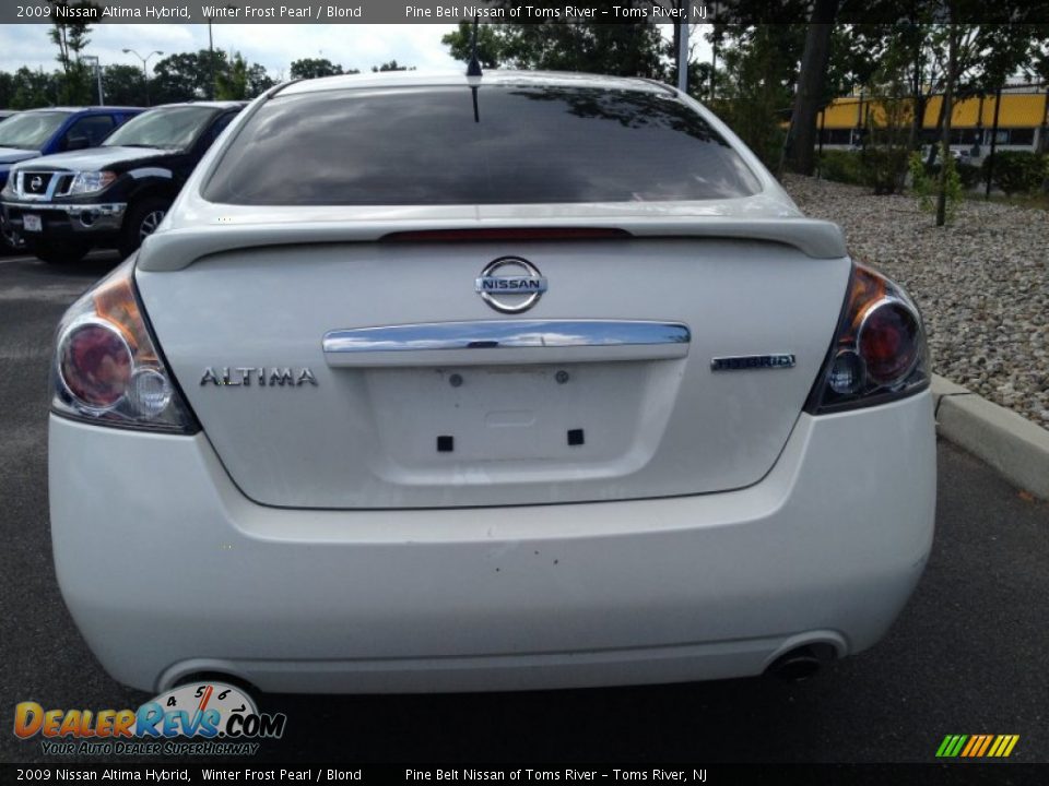 2009 Nissan Altima Hybrid Winter Frost Pearl / Blond Photo #6