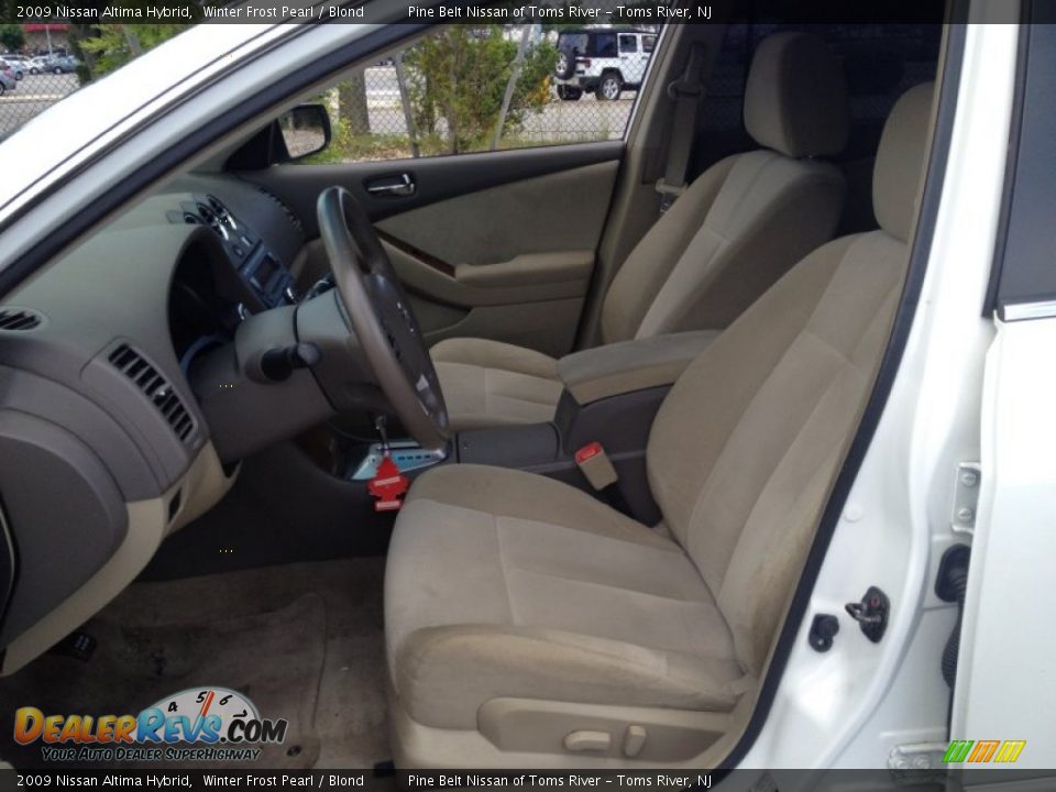 2009 Nissan Altima Hybrid Winter Frost Pearl / Blond Photo #10