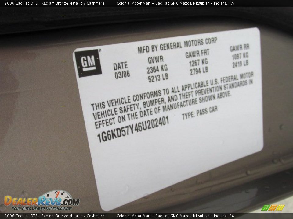 2006 Cadillac DTS Radiant Bronze Metallic / Cashmere Photo #19