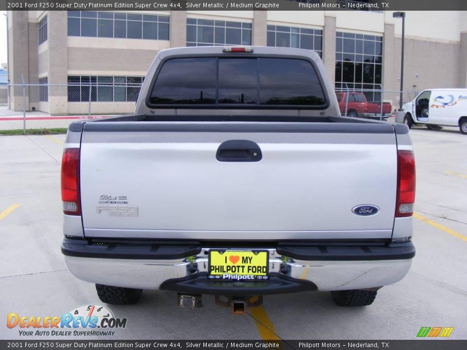 2001 Ford F250 Super Duty Platinum Edition Super Crew 4x4 Silver Metallic / Medium Graphite Photo #4