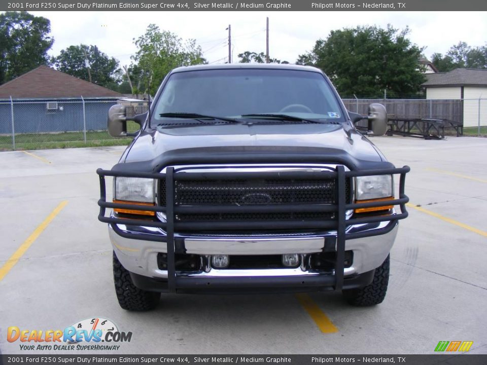 2001 Ford F250 Super Duty Platinum Edition Super Crew 4x4 Silver Metallic / Medium Graphite Photo #8