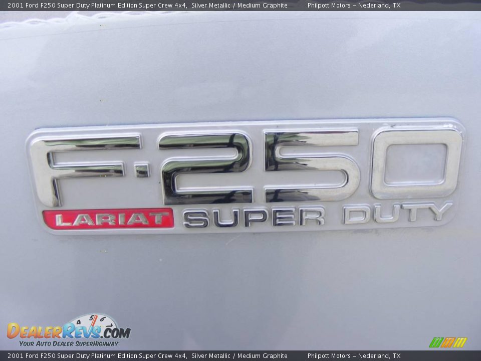 2001 Ford F250 Super Duty Platinum Edition Super Crew 4x4 Silver Metallic / Medium Graphite Photo #14