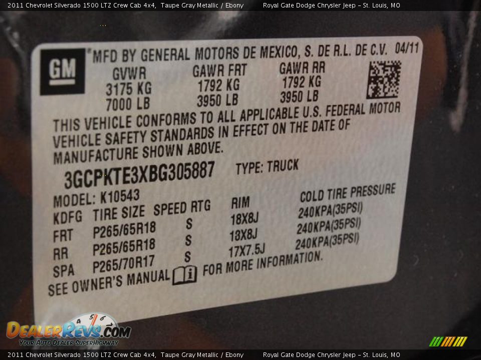 2011 Chevrolet Silverado 1500 LTZ Crew Cab 4x4 Taupe Gray Metallic / Ebony Photo #17