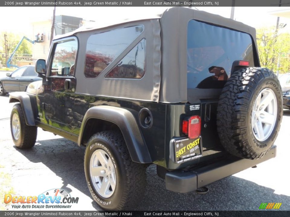2006 Jeep Wrangler Unlimited Rubicon 4x4 Jeep Green Metallic / Khaki Photo #7