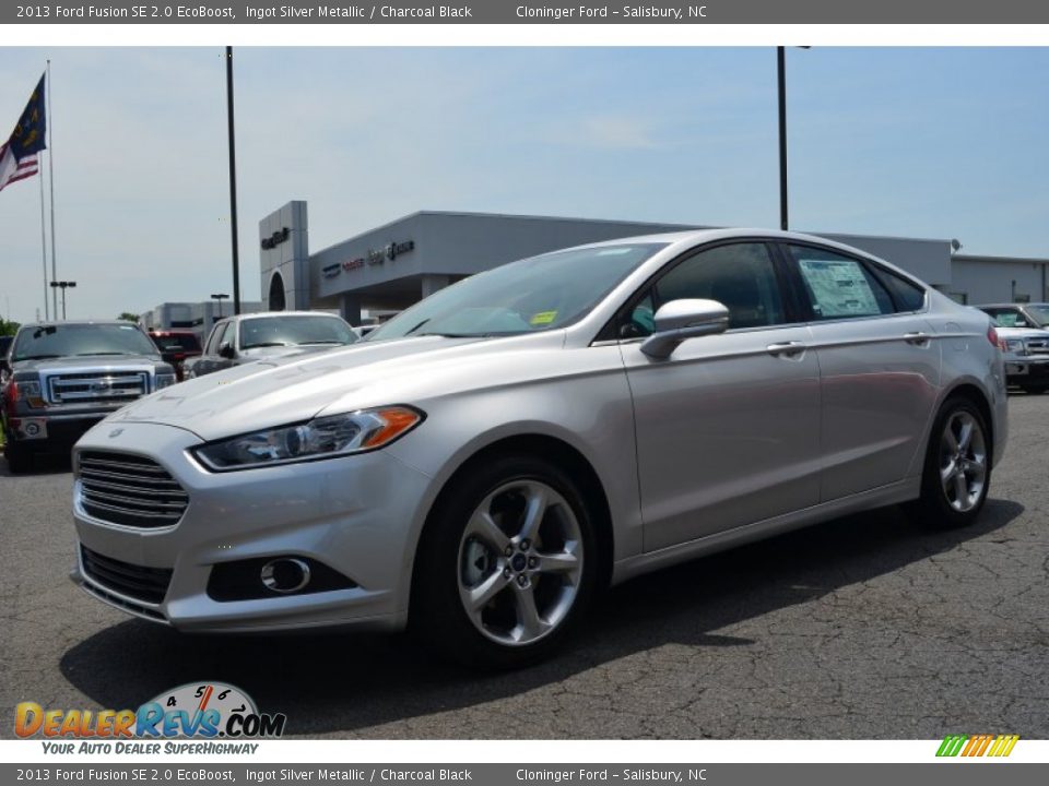 2013 Ford Fusion SE 2.0 EcoBoost Ingot Silver Metallic / Charcoal Black Photo #3