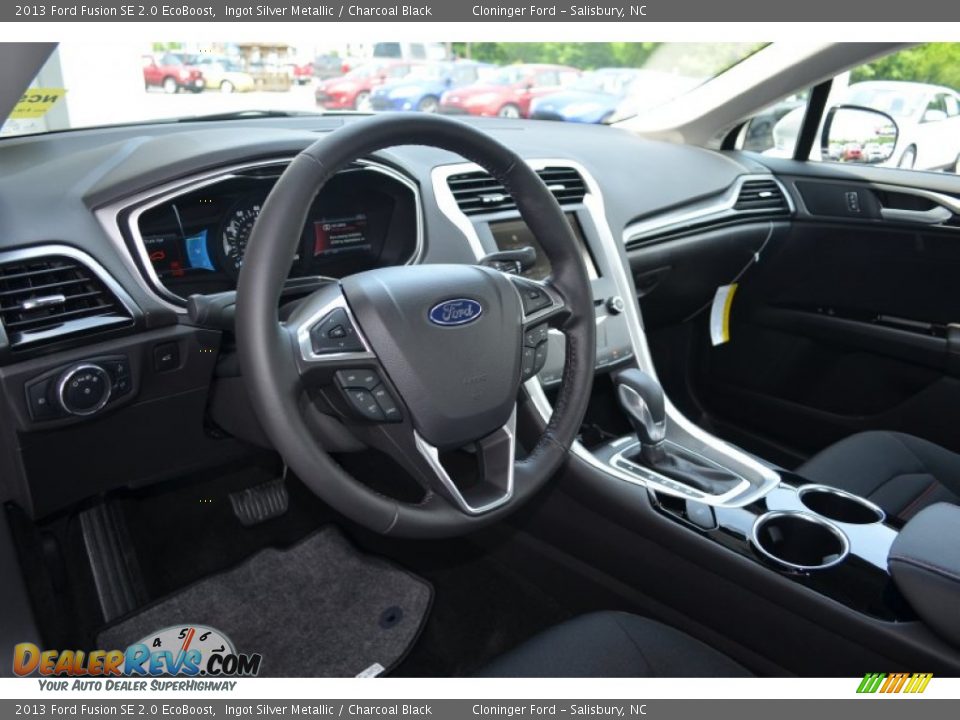 2013 Ford Fusion SE 2.0 EcoBoost Ingot Silver Metallic / Charcoal Black Photo #6
