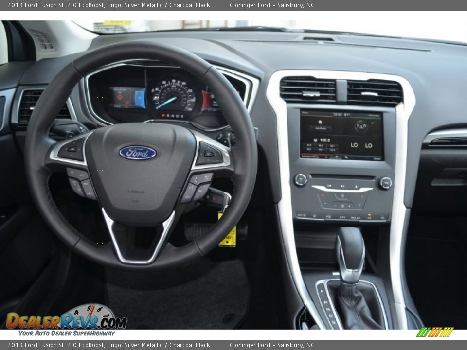 2013 Ford Fusion SE 2.0 EcoBoost Ingot Silver Metallic / Charcoal Black Photo #10