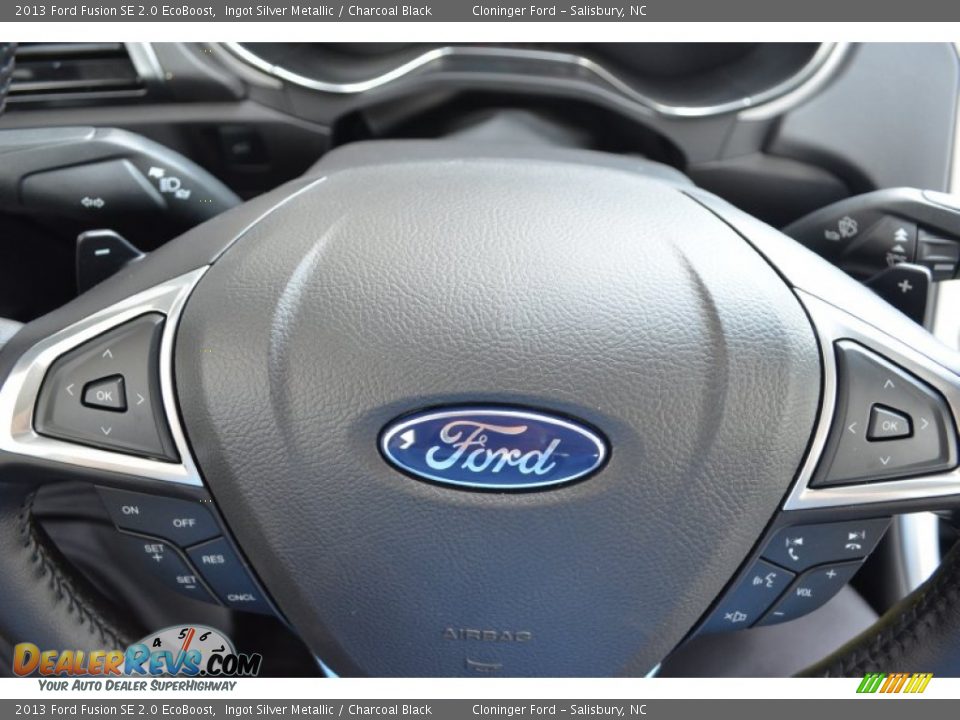 2013 Ford Fusion SE 2.0 EcoBoost Ingot Silver Metallic / Charcoal Black Photo #20