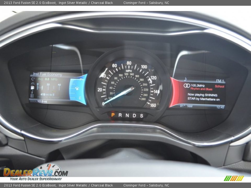2013 Ford Fusion SE 2.0 EcoBoost Ingot Silver Metallic / Charcoal Black Photo #21
