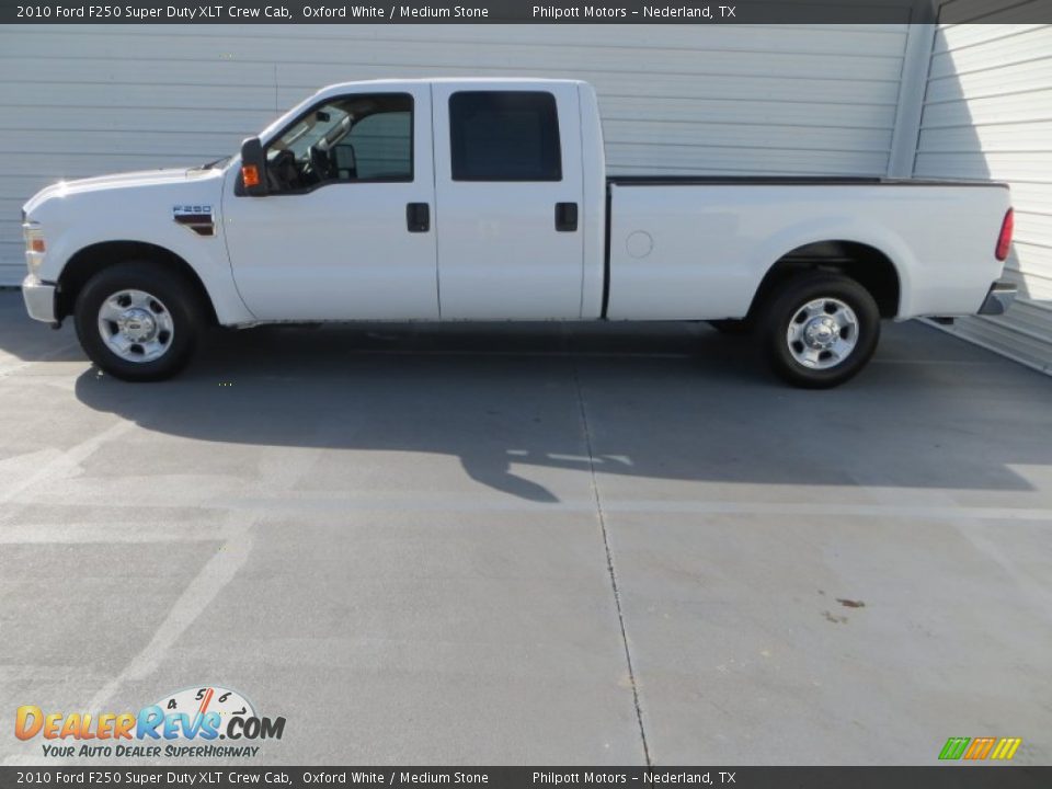 2010 Ford F250 Super Duty XLT Crew Cab Oxford White / Medium Stone Photo #6
