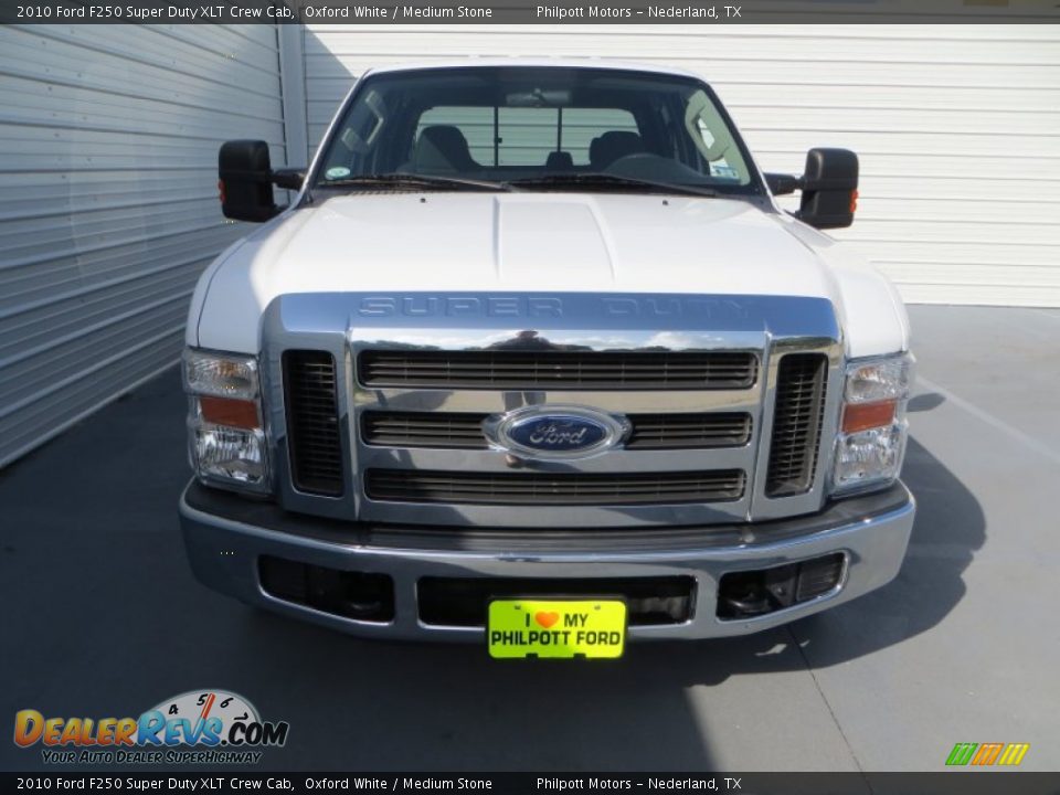 2010 Ford F250 Super Duty XLT Crew Cab Oxford White / Medium Stone Photo #8