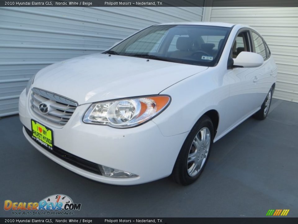 2010 Hyundai Elantra GLS Nordic White / Beige Photo #7