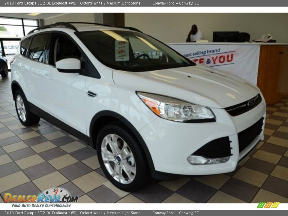 2013 Ford Escape SE 2.0L EcoBoost 4WD Oxford White / Medium Light Stone Photo #3