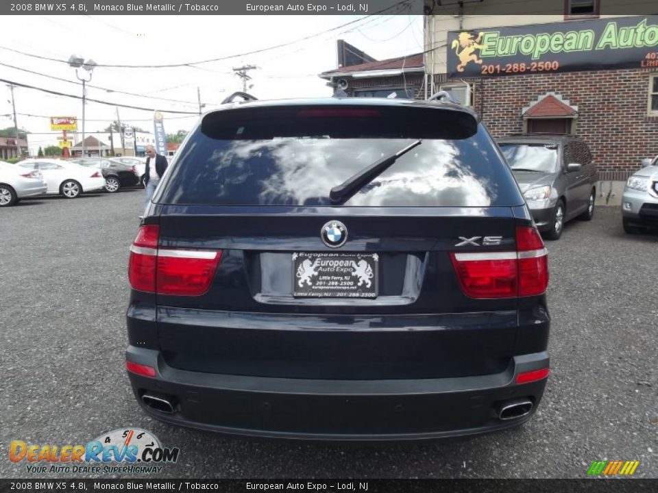 2008 BMW X5 4.8i Monaco Blue Metallic / Tobacco Photo #5