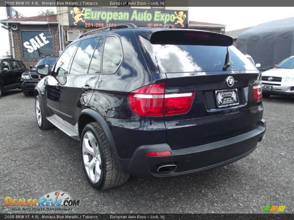 2008 BMW X5 4.8i Monaco Blue Metallic / Tobacco Photo #6