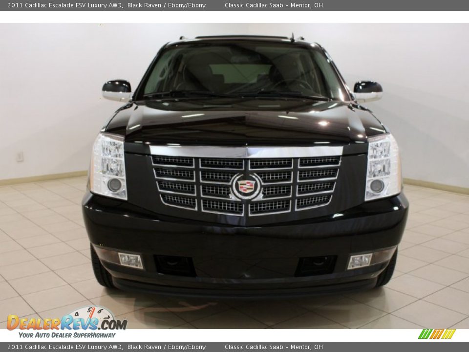 2011 Cadillac Escalade ESV Luxury AWD Black Raven / Ebony/Ebony Photo #2
