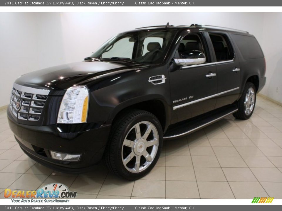 2011 Cadillac Escalade ESV Luxury AWD Black Raven / Ebony/Ebony Photo #3