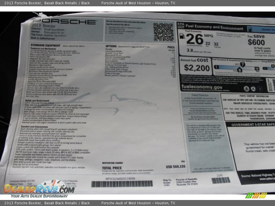 2013 Porsche Boxster Basalt Black Metallic / Black Photo #9