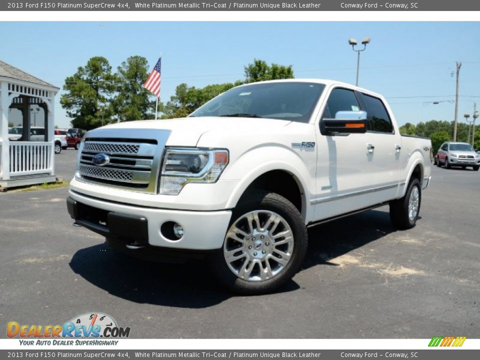 2013 Ford F150 Platinum SuperCrew 4x4 White Platinum Metallic Tri-Coat / Platinum Unique Black Leather Photo #1