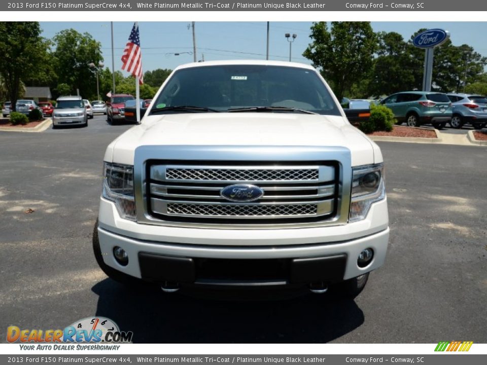 2013 Ford F150 Platinum SuperCrew 4x4 White Platinum Metallic Tri-Coat / Platinum Unique Black Leather Photo #2