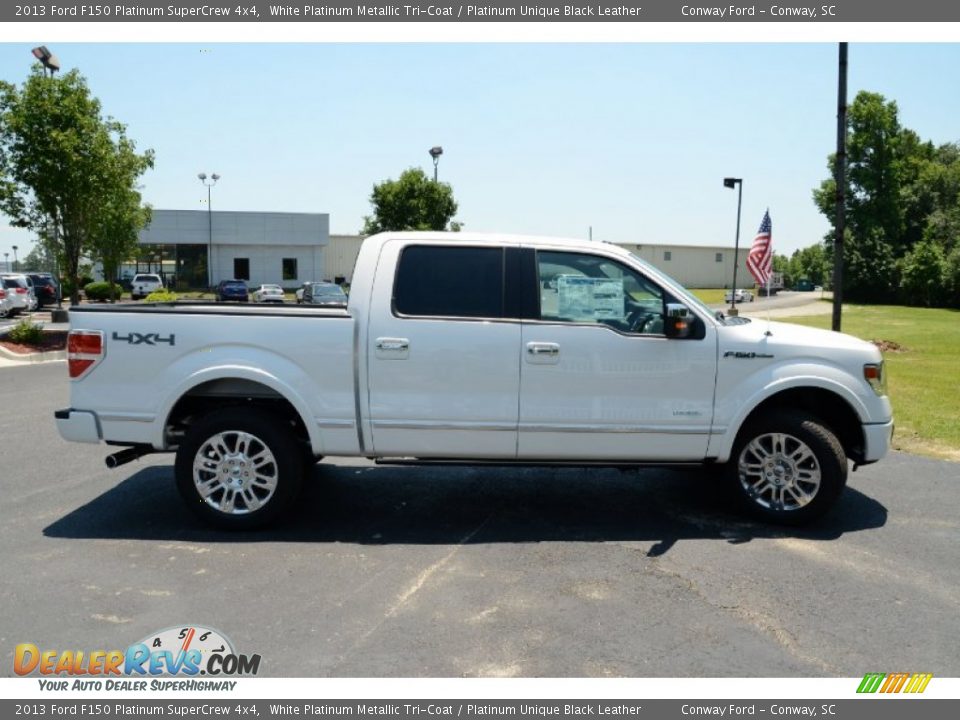 2013 Ford F150 Platinum SuperCrew 4x4 White Platinum Metallic Tri-Coat / Platinum Unique Black Leather Photo #4