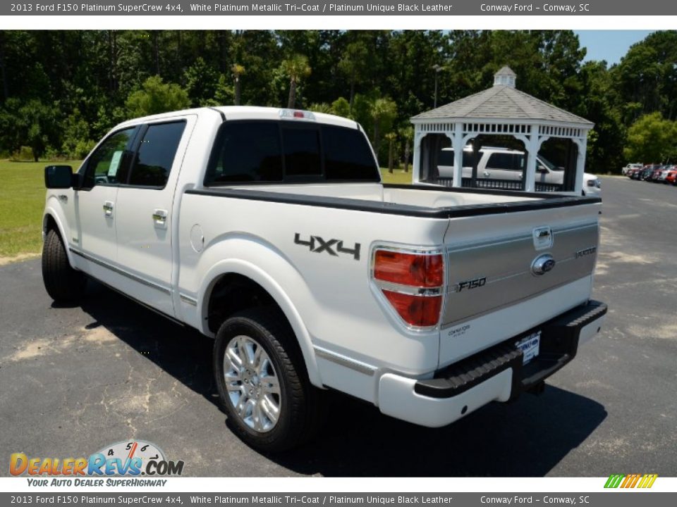 2013 Ford F150 Platinum SuperCrew 4x4 White Platinum Metallic Tri-Coat / Platinum Unique Black Leather Photo #7