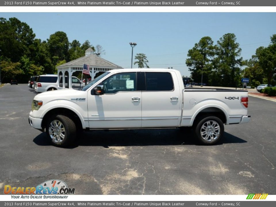 2013 Ford F150 Platinum SuperCrew 4x4 White Platinum Metallic Tri-Coat / Platinum Unique Black Leather Photo #8