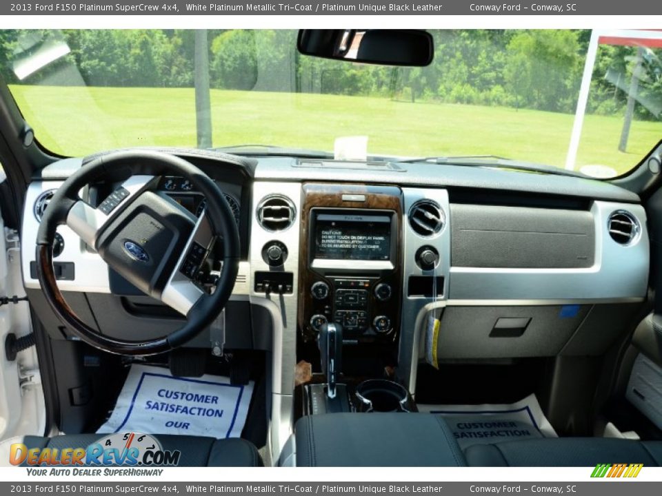 2013 Ford F150 Platinum SuperCrew 4x4 White Platinum Metallic Tri-Coat / Platinum Unique Black Leather Photo #13