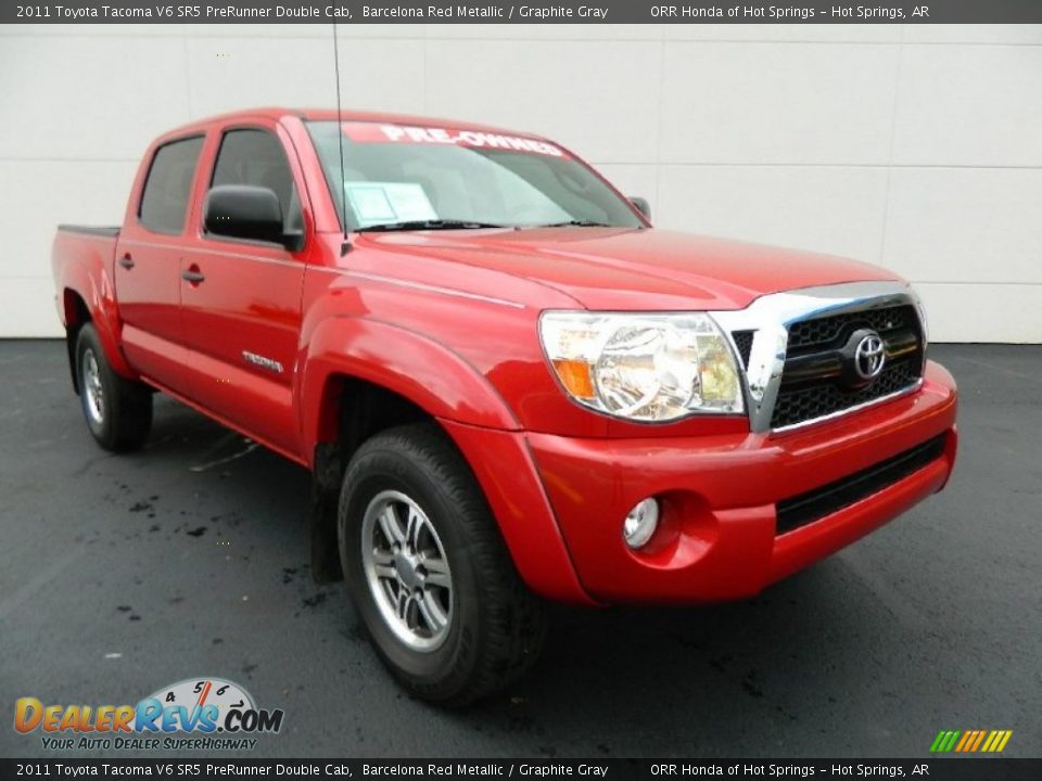 2011 Toyota Tacoma V6 SR5 PreRunner Double Cab Barcelona Red Metallic / Graphite Gray Photo #1