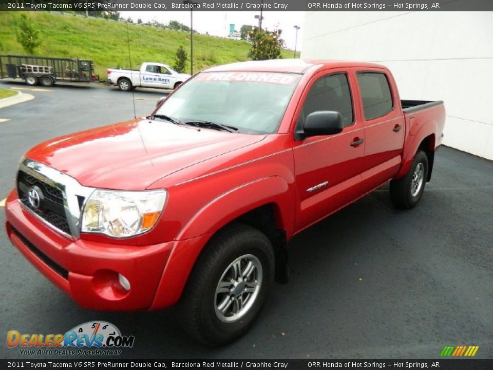 2011 Toyota Tacoma V6 SR5 PreRunner Double Cab Barcelona Red Metallic / Graphite Gray Photo #3