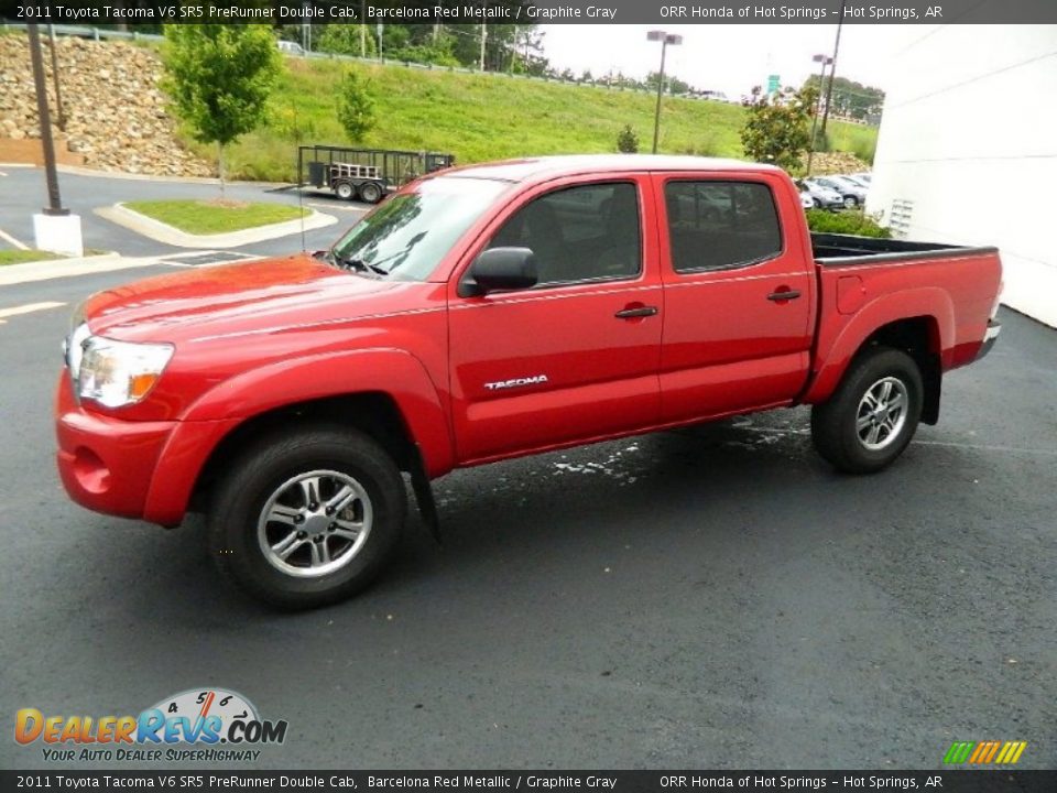 2011 Toyota Tacoma V6 SR5 PreRunner Double Cab Barcelona Red Metallic / Graphite Gray Photo #4