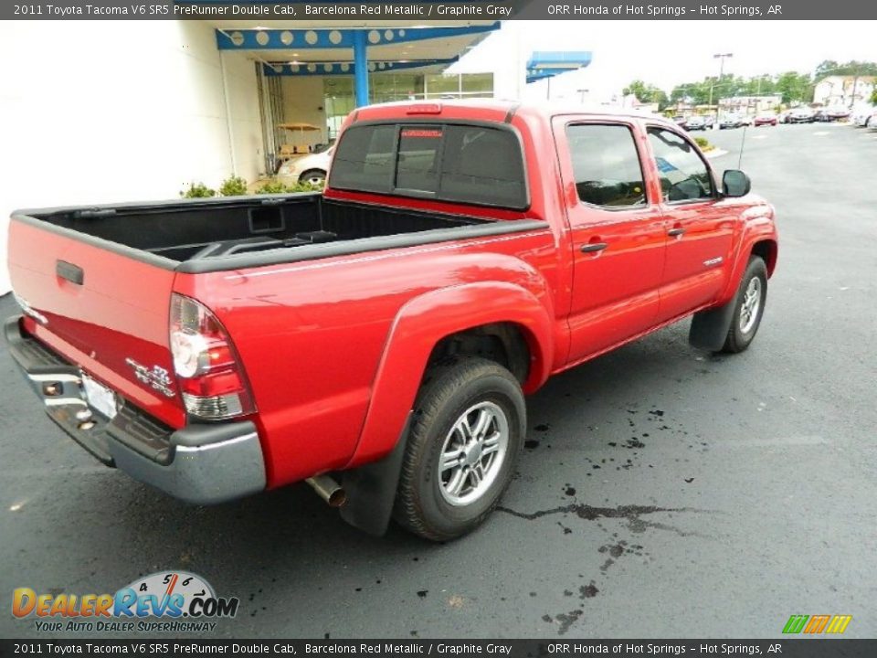2011 Toyota Tacoma V6 SR5 PreRunner Double Cab Barcelona Red Metallic / Graphite Gray Photo #7