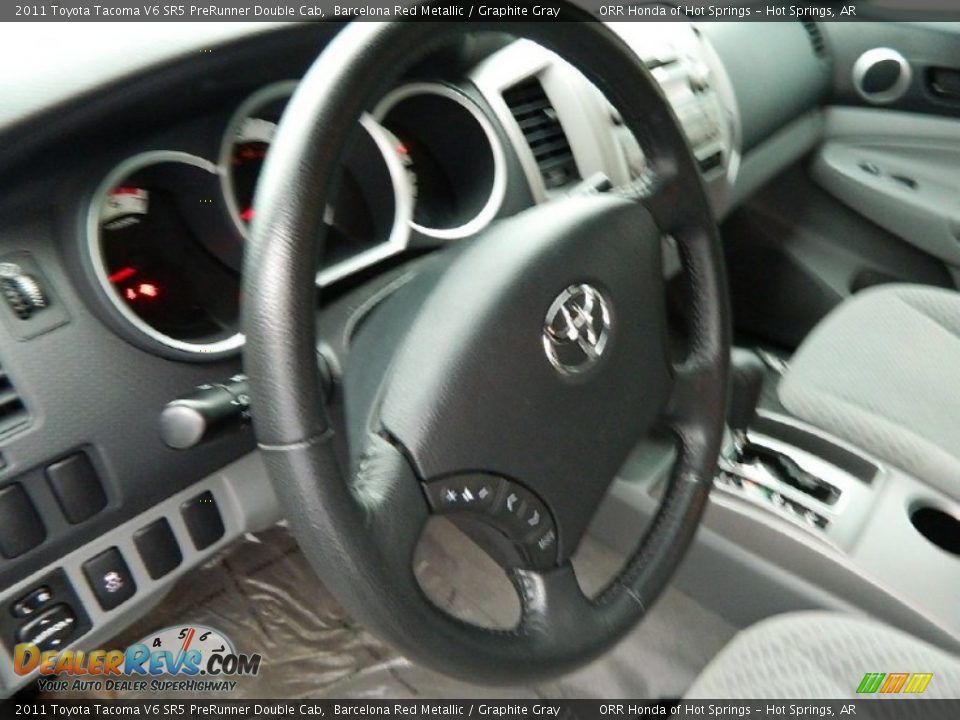 2011 Toyota Tacoma V6 SR5 PreRunner Double Cab Barcelona Red Metallic / Graphite Gray Photo #13